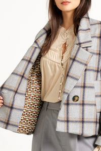 TUESDAY - Emma Jacket - Silver Check