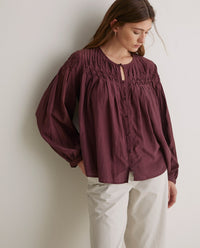 YERSE - Fold Effect Shirt - Aubergine