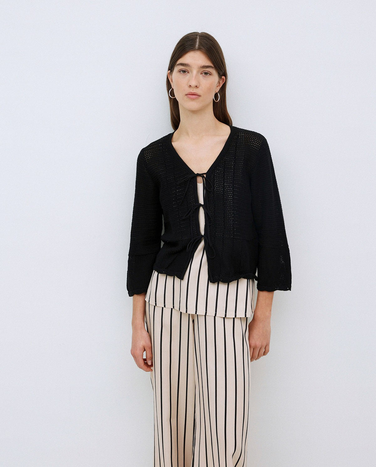 YERSE - Cardigan - Black/Ties