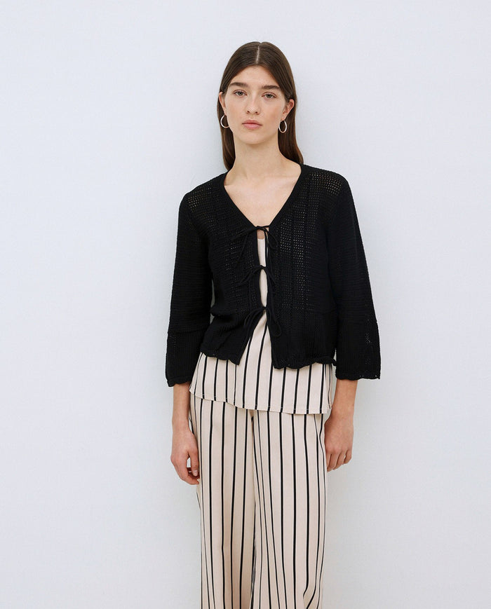 YERSE - Cardigan - Black/Ties