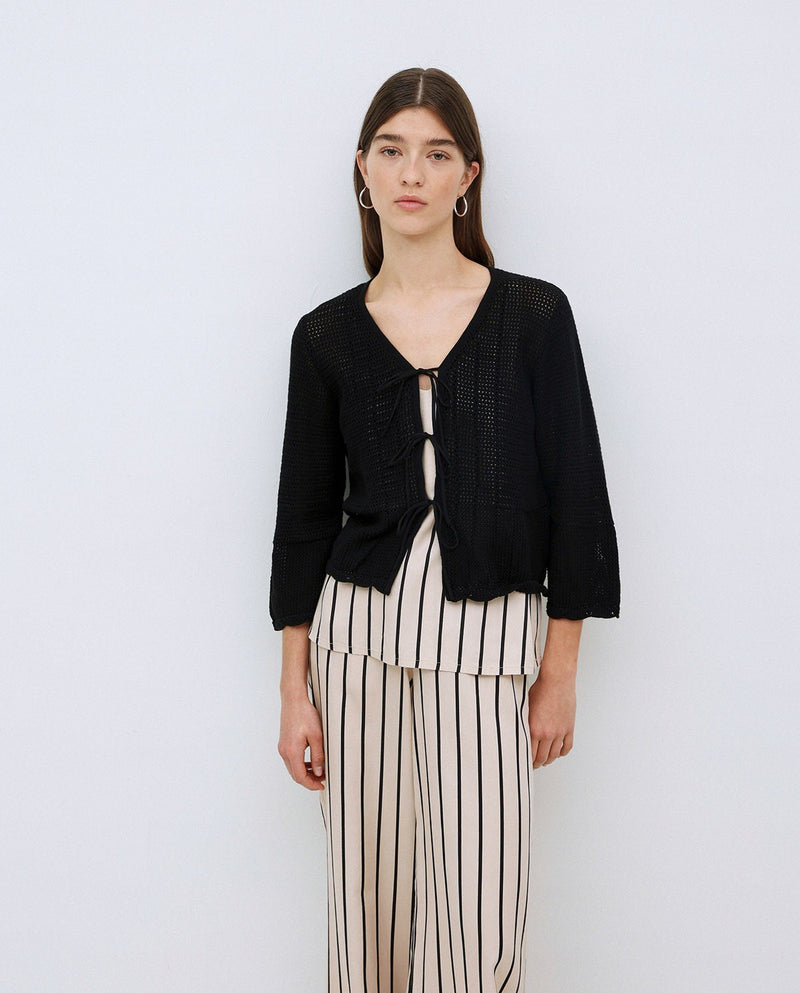 YERSE - Cardigan - Black/Ties