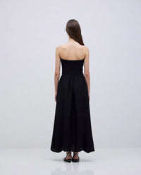 YERSE - Black Long Draped Dress