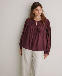 YERSE - Fold Effect Shirt - Aubergine