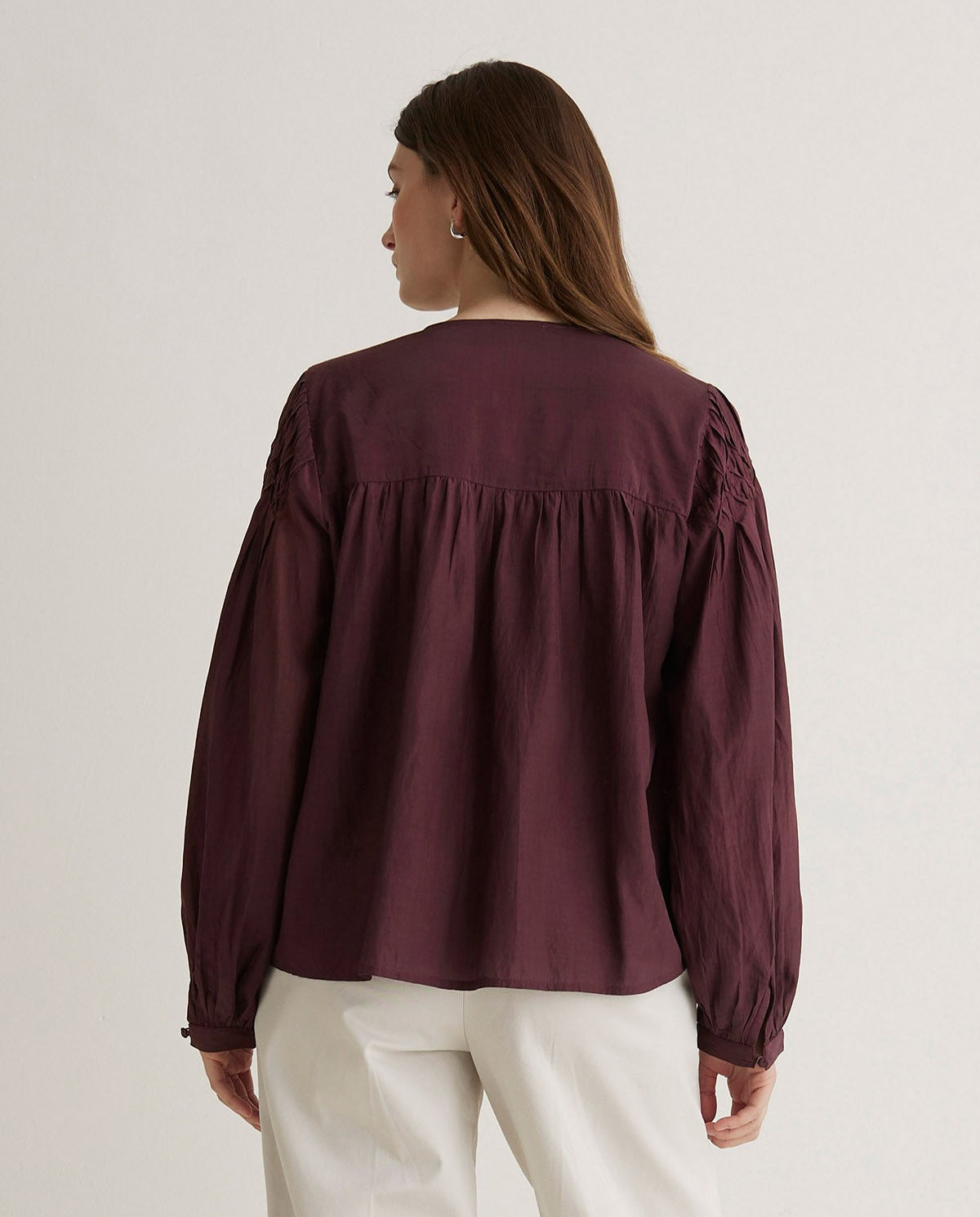 YERSE - Fold Effect Shirt - Aubergine