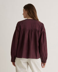 YERSE - Fold Effect Shirt - Aubergine