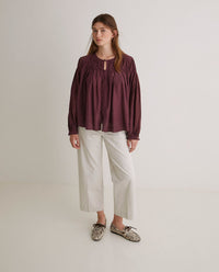 YERSE - Fold Effect Shirt - Aubergine