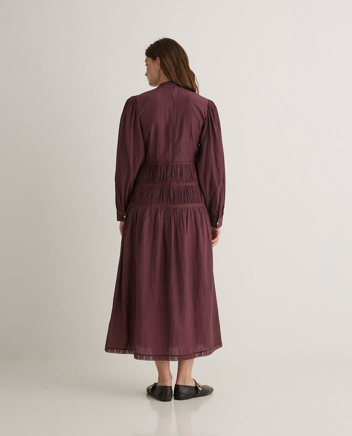 YERSE - High Neck Dress - Aubergine