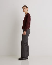 YERSE - V-Neck Embroidered Jumper -Granate