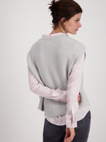 MONARI - Sleeveless Sweater w/Jewellery - Light Cloud